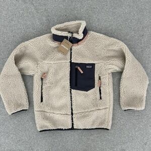 Patagonia Retro X‎ Jacket Unisex Large 12 Natural Smolder Blue Kids Gorpcore